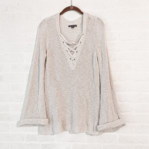 American Eagle Knit Lace-Up Sweater